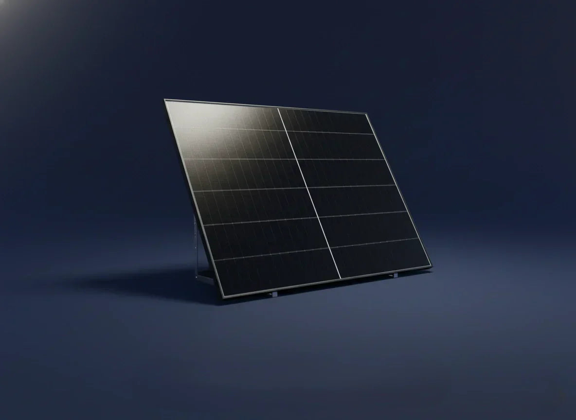 panneau solaire photovoltaique sur fond bleu - Mon shopping solaire