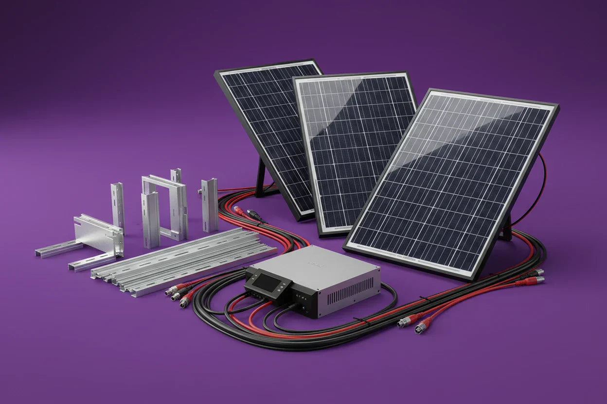 Panneaux, câbles, régulateur, onduleur : rôle de chaque élément dans un kit solaire.