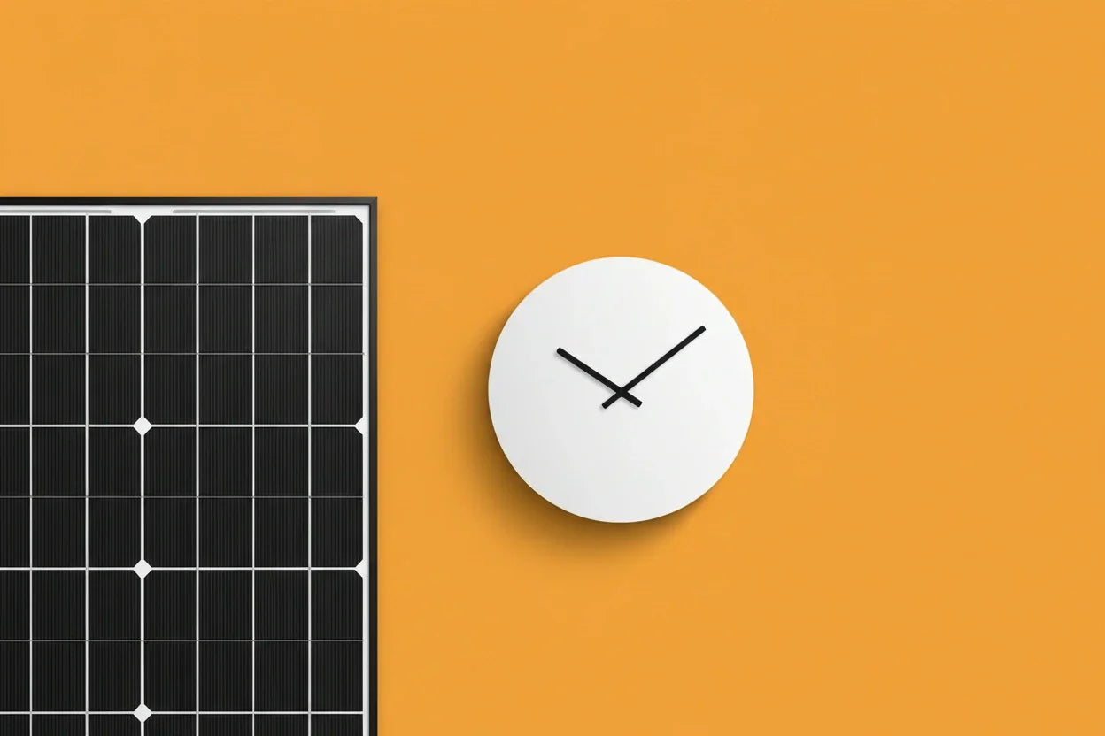durée de vie moyenne d'un panneau solaire sur fond orange