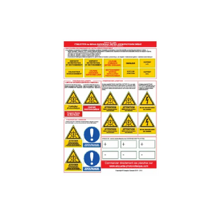 Étiquettes normalisées AC/DC