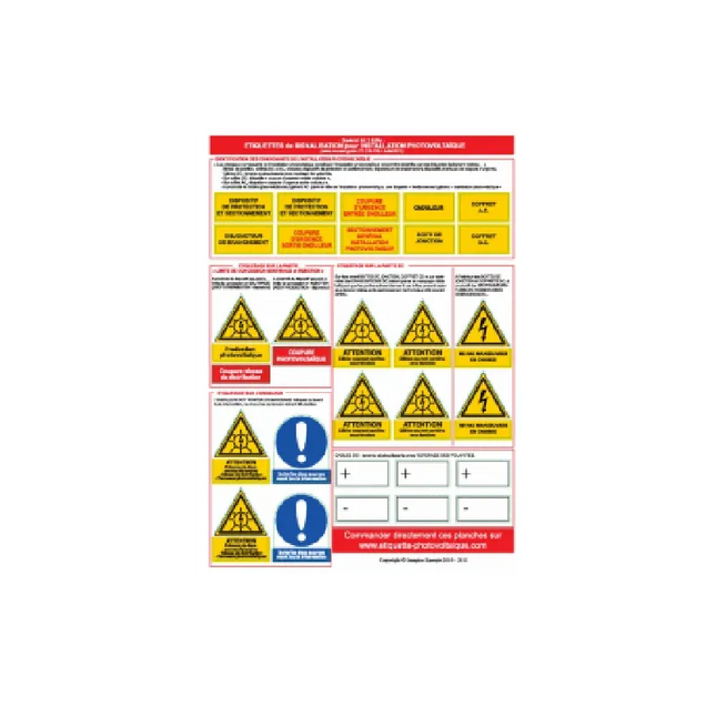 Étiquettes normalisées AC/DC