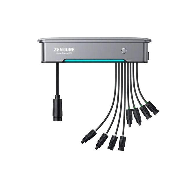 Zendure – Onduleur chargeur Hyper 2000 (vue de face avec faisceau de câbles) | Mon Shopping Solaire – Montpellier