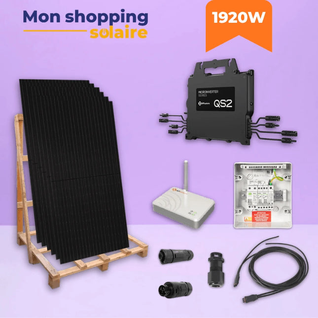 Kit solaire autoconsommation 1920W monophasé - Aiko Back Contact QS2