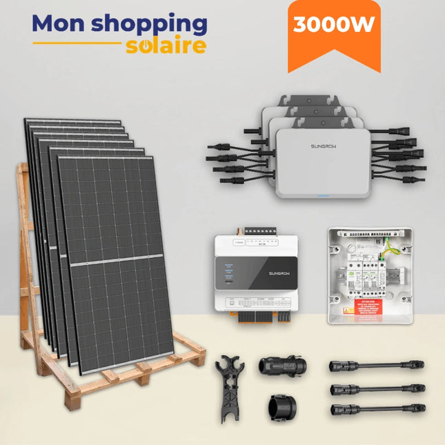 kit solaire autoconsommation 3000w marques sungrow et TCL Solar