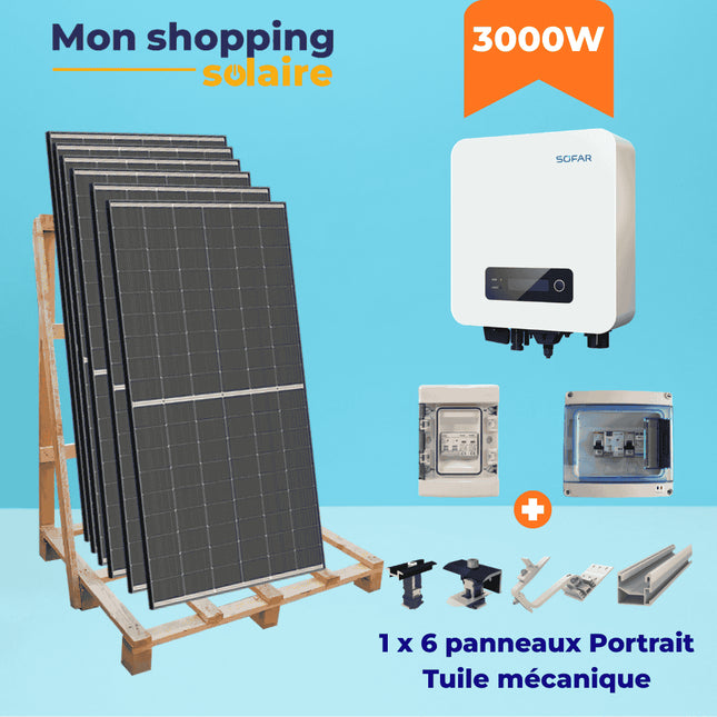 Kit solaire autoconsommation 3000W – installation photovoltaïque monophasé