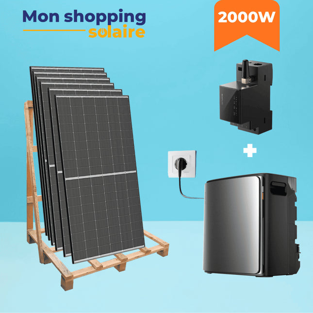 Kit solaire bifacial 2000W plug & play stockage 3.84kWh - Ecoflow