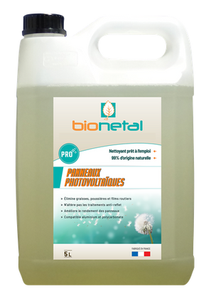 BIONETAL – Nettoyant professionnel pour panneaux solaires – Bidon 5L